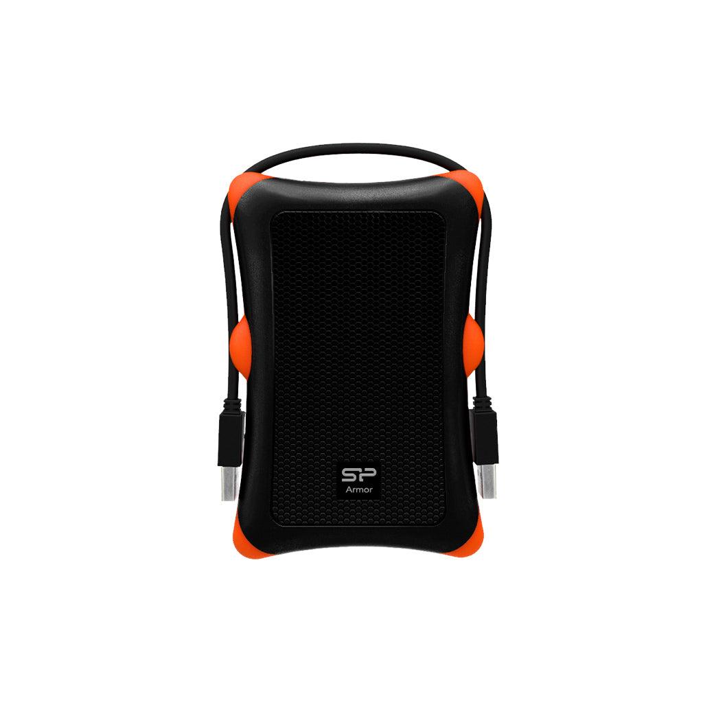 SILICON POWER SP 2TB A30 External Hard Drive Speed & Durability -Black/Orange