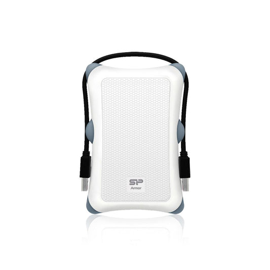 SILICON POWER SP 2TB A30 External Hard Drive Speed & Durability - White/Grey