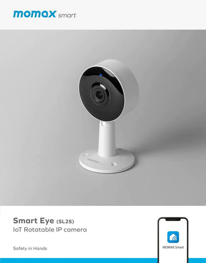 Momax Smart Eye 2K IP Camera with Night Vision & Motion Alerts - White