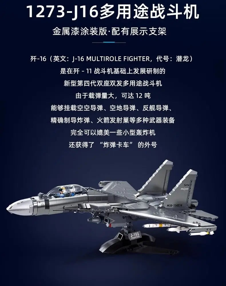 Sluban J16 Aircraft Carrier 1:44 Scale Model Bricks Set - 1041 Pieces