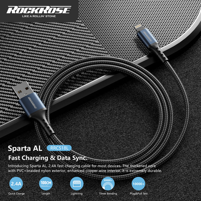 ROCKROSE Sparta AL – 1M Lightning Cable ROCKROSE Sparta AL – 1M Lightning Cable