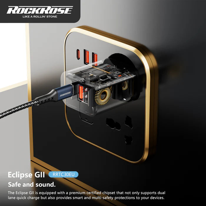 RockRose Eclipse GII 20W PD & QC 3.0 Dual Charger RockRose Eclipse GII 20W PD & QC 3.0 Dual Charger