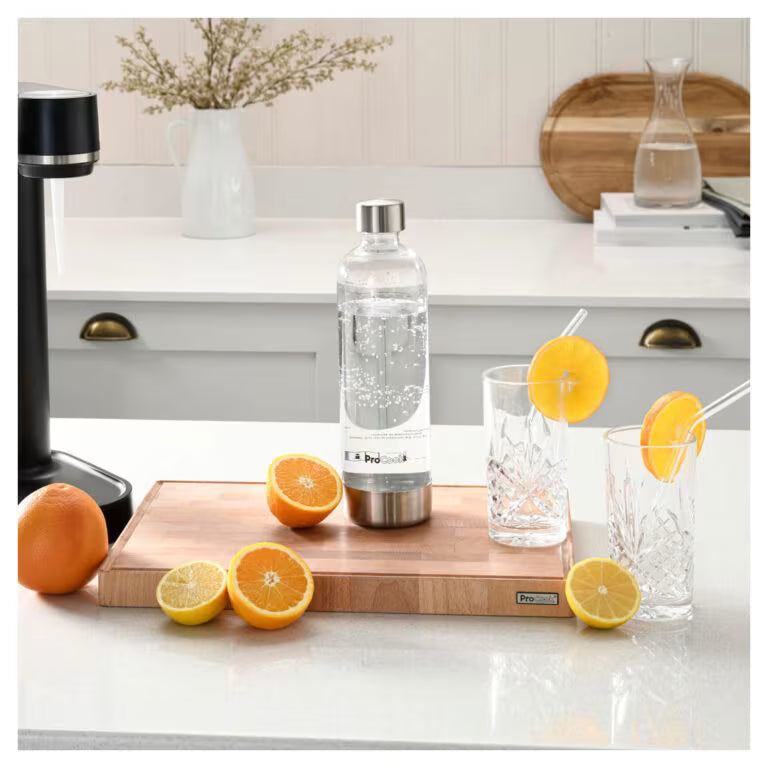 UltraSoda Sparkling Water Bottle 1L – Reusable BPA-Free Bottle with Stainless Steel Lid for UltraSoda Machine