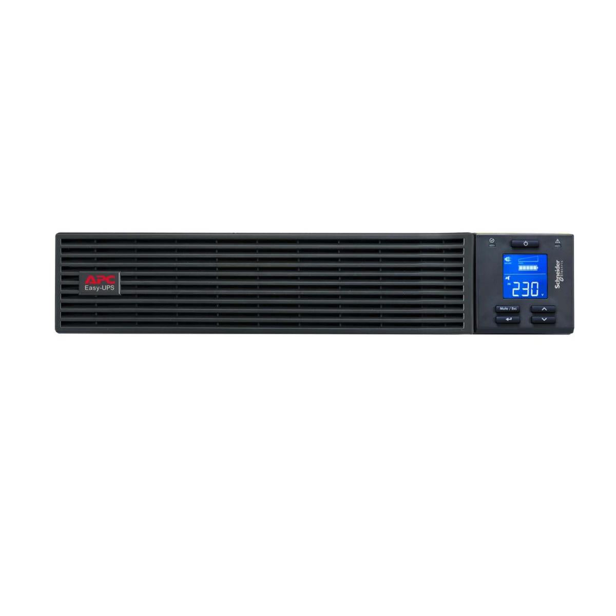 جهاز APC SRV3KIRK Easy UPS On-Line بقدرة 3 كيلو فولت أمبير/2400 واط، يُركّب في رف، يعمل بجهد 230 فولت.