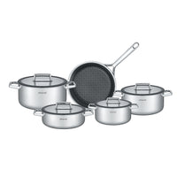 Arshia 9-Piece 18/10 Stainless Steel Cookware Set with Metal Lids