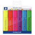 Staedtler Textsurfer Classic Highlighters – Assorted Rainbow 6-Pack | Smudge-Free Chisel Nib