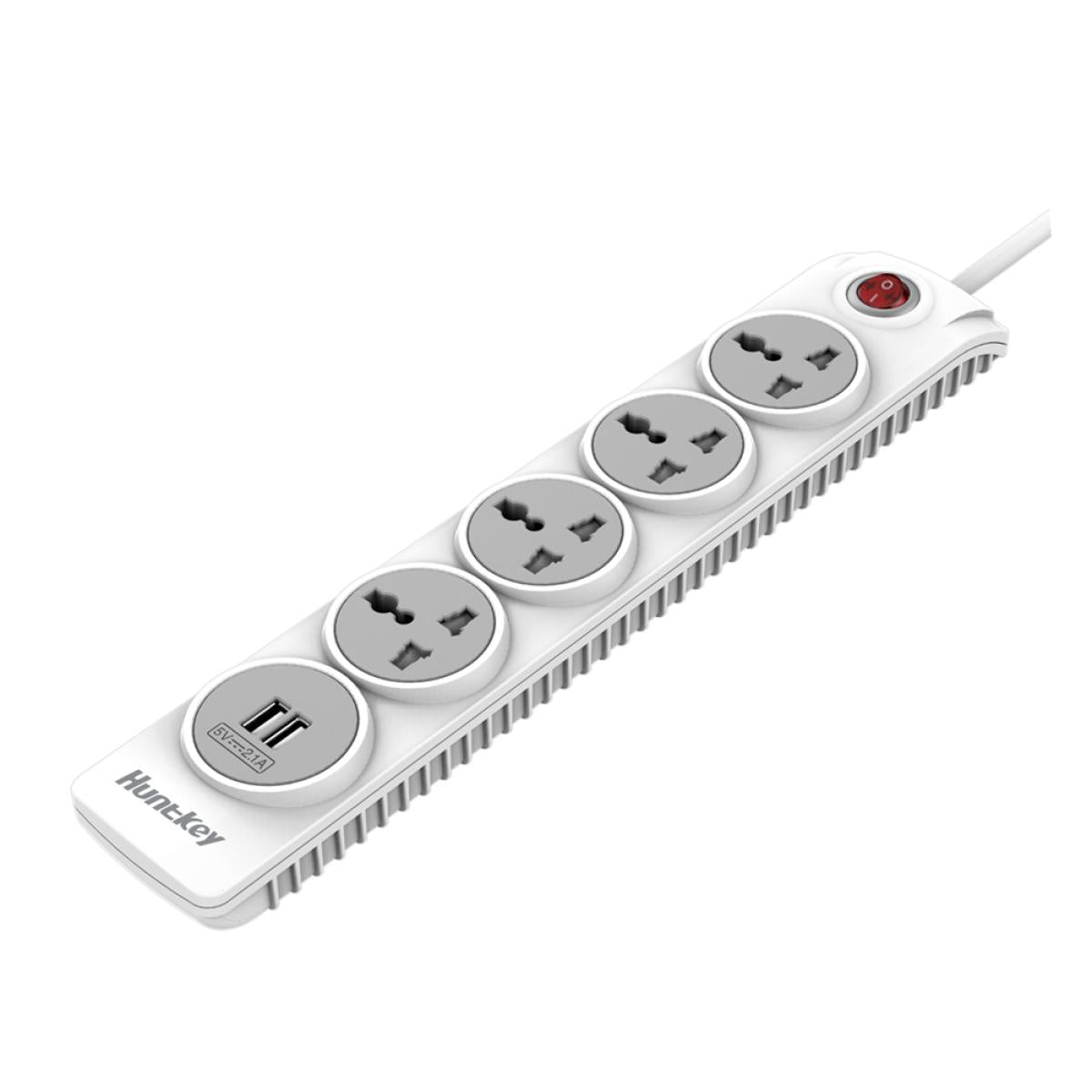 Huntkey 4 Outlets, 2 USB Ports, 3m Cable, ESMA Approved