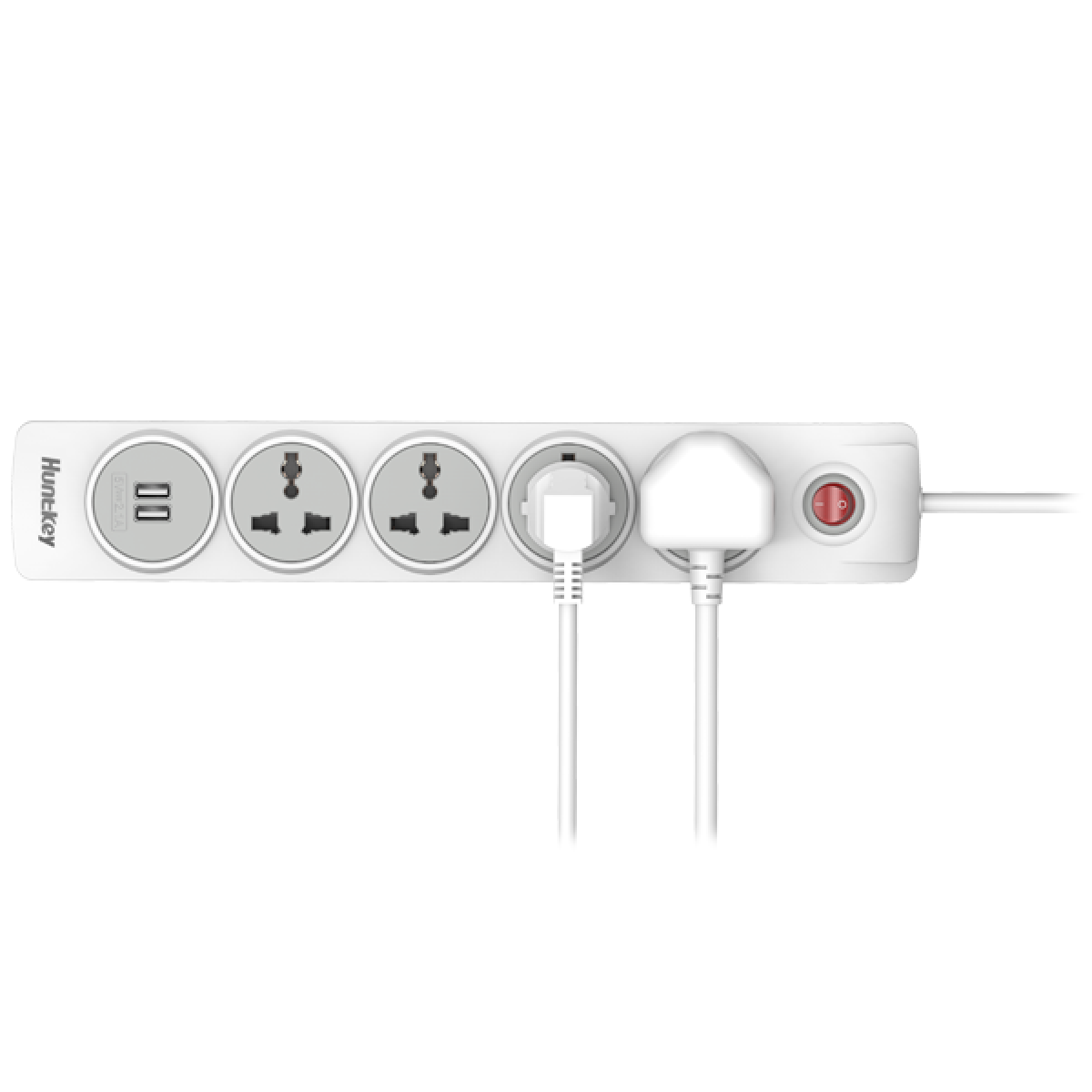 Huntkey 4 Outlets, 2 USB Ports, 3m Cable, ESMA Approved