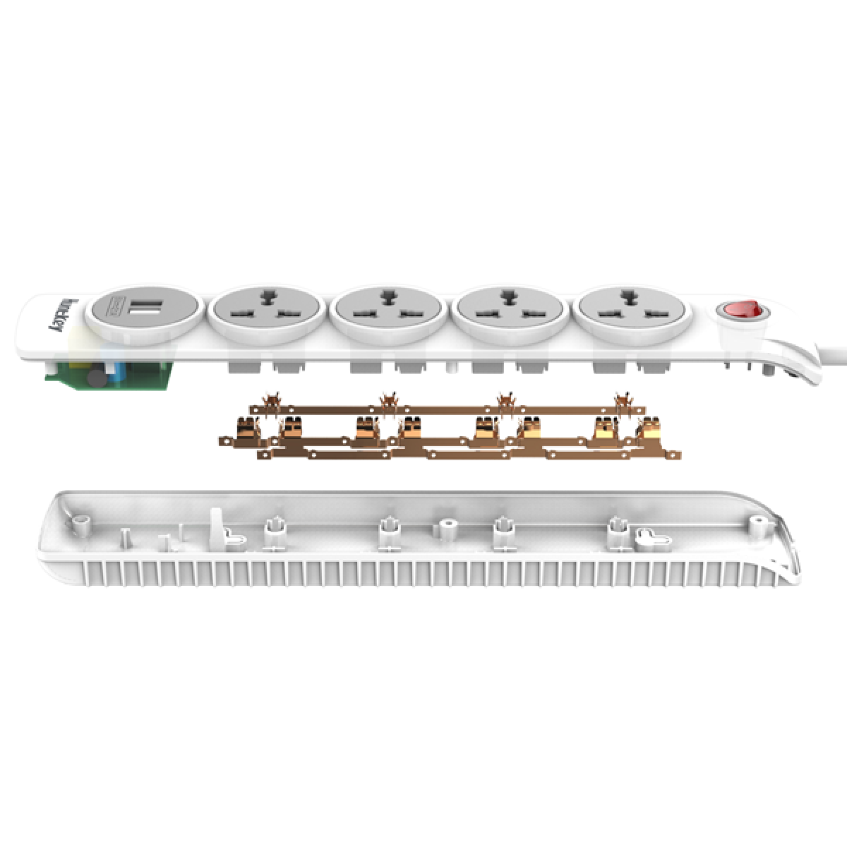 Huntkey 4 Outlets, 2 USB Ports, 3m Cable, ESMA Approved Huntkey 4 Outlets, 2 USB Ports, 3m Cable, ESMA Approved