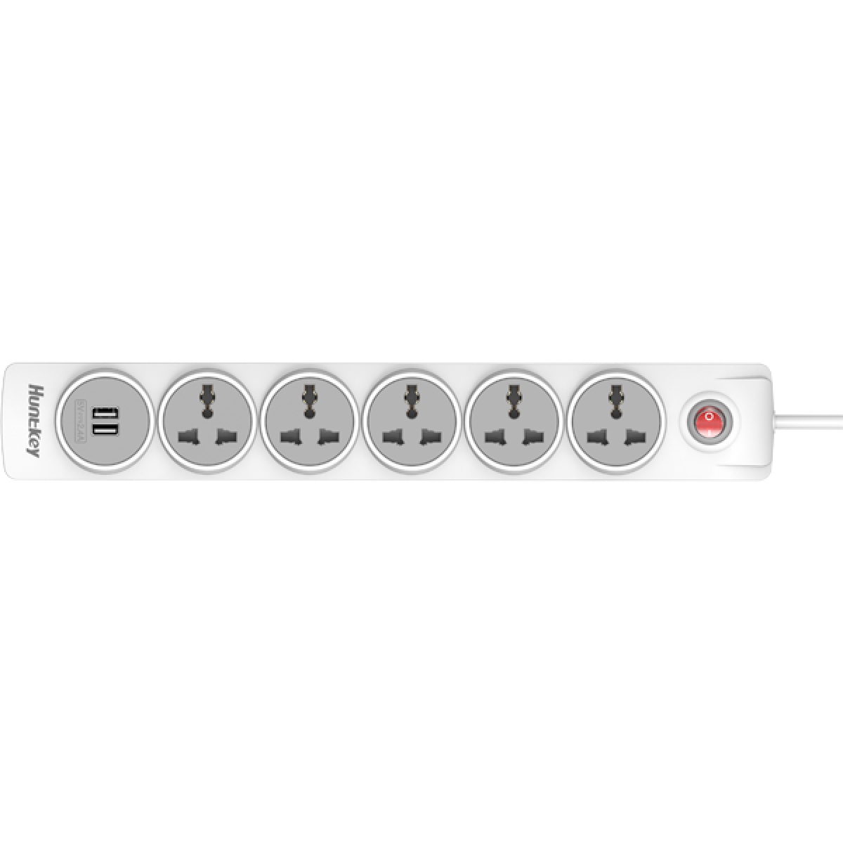 Huntkey Power Strip 5 Outlets 2 USB Ports 3m Cord Huntkey Power Strip 5 Outlets 2 USB Ports 3m Cord