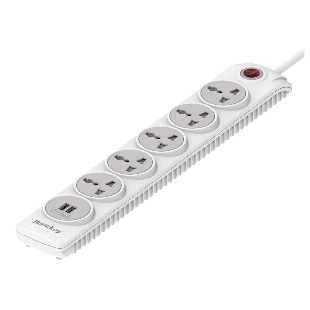 Huntkey Power Strip 5 Outlets 2 USB Ports 3m Cord