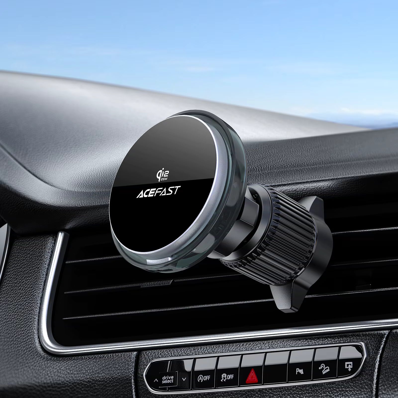 شاحن سيارة ACEFAST D61 مغناطيسي Qi2 25W تبريد RGB