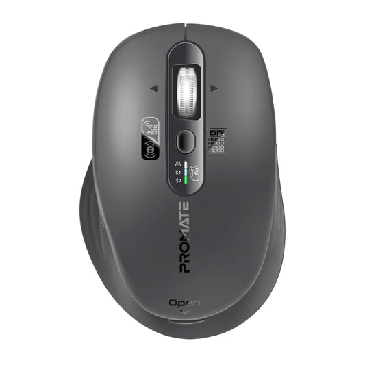 Promate SamoTri Tri-Connect Wireless Mouse with Rechargeable Battery, 2.4G and Dual BT Connectivity