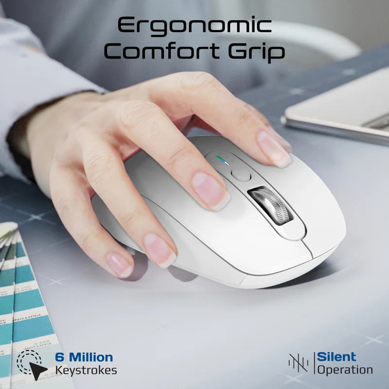 ماوس لاسلكي Promate SamoTri Tri-Connect مع بطارية قابلة للشحن