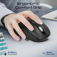 ماوس لاسلكي Promate SamoTri Tri-Connect مع بطارية قابلة للشحن
