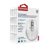 ماوس لاسلكي Promate SamoTri Tri-Connect مع بطارية قابلة للشحن
