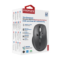 ماوس لاسلكي Promate SamoTri Tri-Connect مع بطارية قابلة للشحن