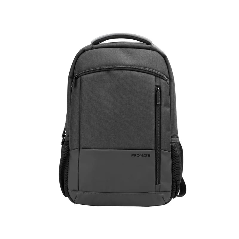 Promate Satchel-BP 15.6-Inch Laptop Backpack, Shoulder Backpack with Multiple Pockets - Black