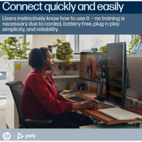 Poly Blackwire 3320 Stereo USB-C Headset – Microsoft Teams Certified, Noise-Canceling Mic, USB-C/A Adapter