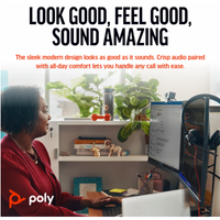 Poly Blackwire 3320 Stereo USB-C Headset – Microsoft Teams Certified, Noise-Canceling Mic, USB-C/A Adapter
