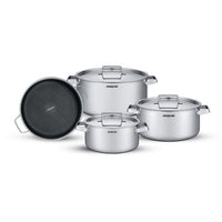 Arshia 8-Piece Tri-Ply Stainless Steel Cookware Set with Aluminum Core