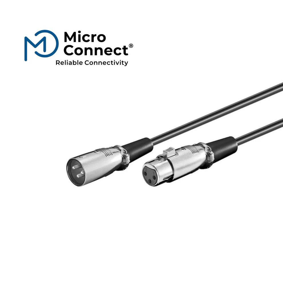 MicroConnect XLR Male to Female Balanced Audio Cable - MCTCBLXLRMF1