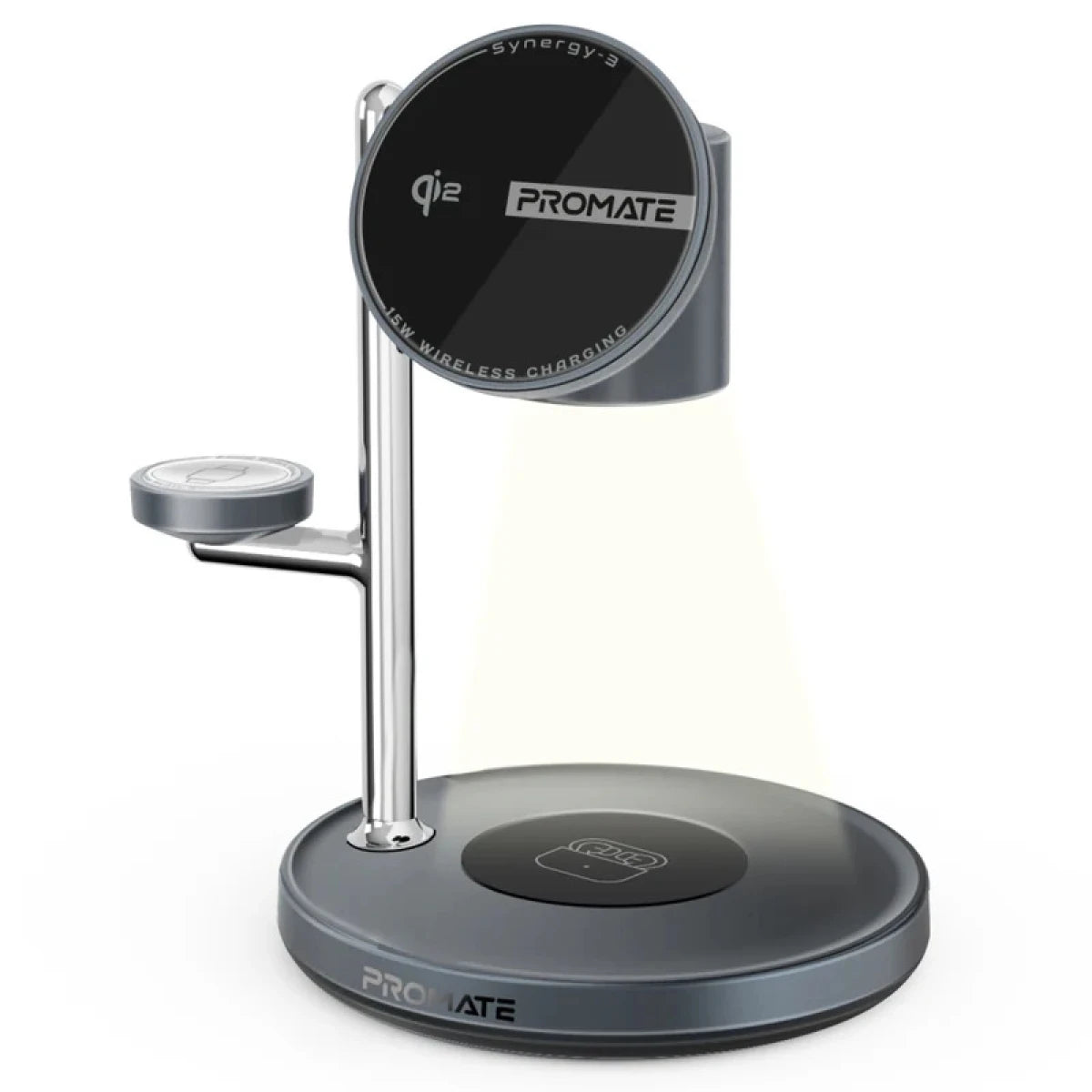 محطة الشحن اللاسلكي بروميت سينرجي-3 4 في 1 المعتمدة بتقنية Qi2 والمتوافقة مع MagSafe