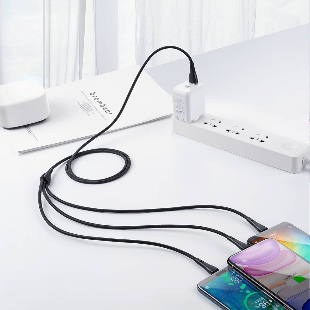 Mcdodo 3 in 1 USB to USB C Lightning Micro USB Cable 1.2m - Black Mcdodo 3 in 1 USB to USB C Lightning Micro USB Cable 1.2m - Black