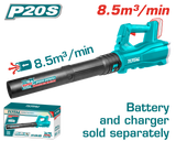 TOTAL Cordless Blower 20V – High-Speed Airflow for Outdoor Cleaning - Battery & Charger Sold Separately (TABLI20323)