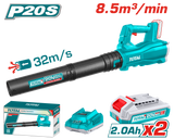 TOTAL 20V Cordless Blower Kit – 15000 RPM with 2 Batteries & Charger (TABLI203232)