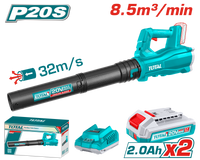 TOTAL 20V Cordless Blower Kit – 15000 RPM with 2 Batteries & Charger (TABLI203232)