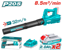 TOTAL 20V Cordless Blower Kit – 15000 RPM with 2 Batteries & Charger (TABLI203232)