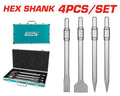 TOTAL 4PCs SDS Hex Chisel Set (TAC0304375)