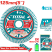 TOTAL Ultrathin Diamond Cutting Disc 125mm | 5" – 1.6mm Blade for Marble & Concrete (TAC061251)