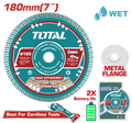 TOTAL Ultrathin Diamond Cutting Disc 180mm | 7" – 2.2mm Blade for Marble & Concrete (TAC061801)