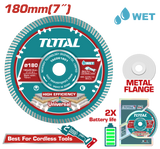 TOTAL Ultrathin Diamond Cutting Disc 180mm | 7" – 2.2mm Blade for Marble & Concrete (TAC061801)