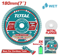 TOTAL Ultrathin Diamond Cutting Disc 180mm | 7" – 2.2mm Blade for Marble & Concrete (TAC061801)