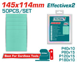 TOTAL 50PCs Sanding Sheet Set 145x114mm (TAC145115)