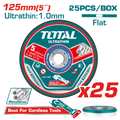 TOTAL 25 PCs Ultra-thin metal cutting disc 125mm | 5" set (TAC21012525)