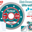 TOTAL Ultrathin Diamond Cutting Disc - Mesh Rim 180mm | 7" × 22.2mm – 10mm Height, 1.8mm Thickness (TAC2181801HT)