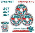 TOTAL TAC236185 3-Piece Ultra-Thin TCT Saw Blade Set