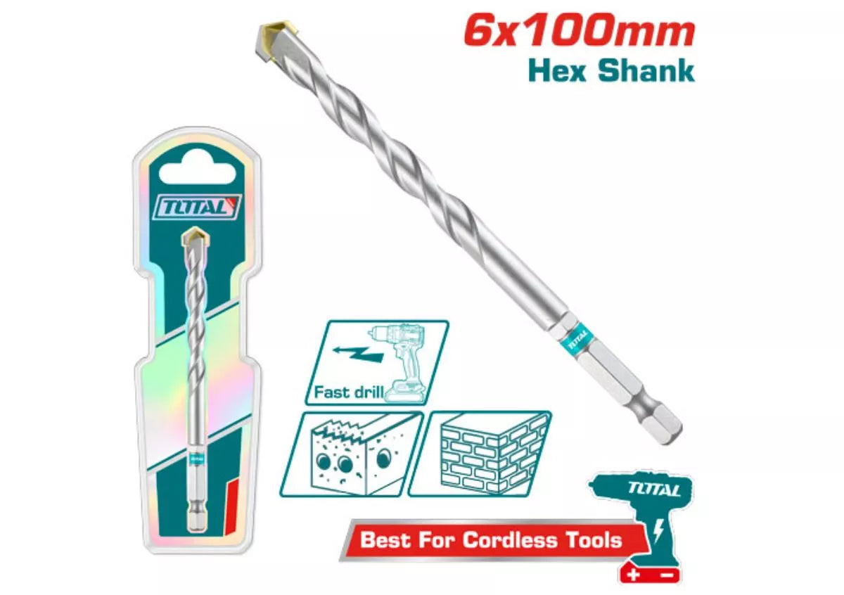 TOTAL TAC280610 6×100mm Masonry Drill Bit – Durable TOTAL TAC280610 6×100mm Masonry Drill Bit – Durable