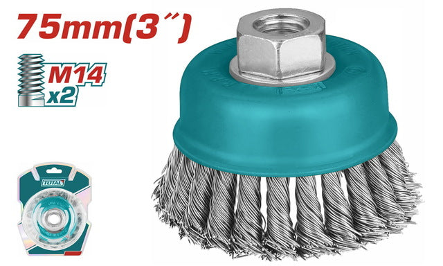 TOTAL 75mm Twist Wire Cup Brush – TAC32031 TOTAL 75mm Twist Wire Cup Brush – TAC32031