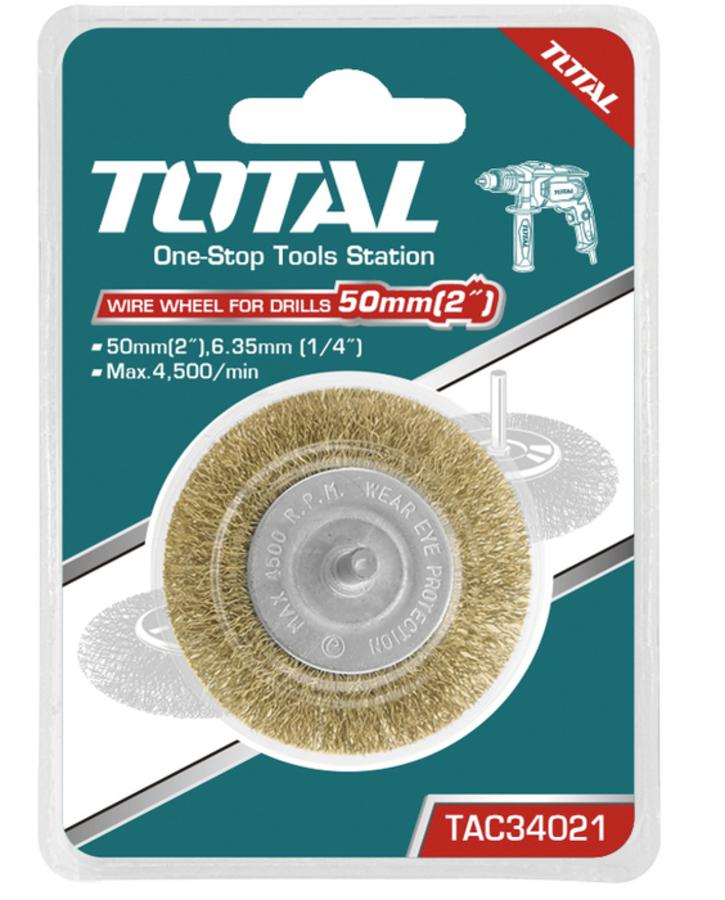 TOTAL 100mm Wire Wheel for Drills – TAC34041 TOTAL 100mm Wire Wheel for Drills – TAC34041