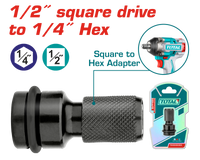 TOTAL Square to Hex Adapter – 1/2" Square to 1/4" Hex (TAC60501)