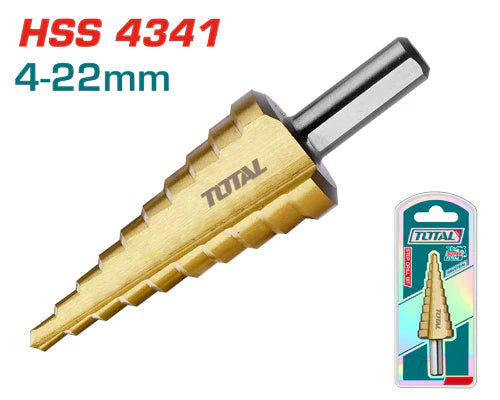 TOTAL Step Drill Bit 4–22mm TAC7542201 | Multi-Size Bit