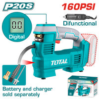 TOTAL Cordless Auto Air Compressor 20V | 160 PSI - Without Battery & Charger (TACLI2012)