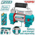 TOTAL Cordless Auto Air Compressor 20V – 120 PSI – Dual Cylinder (TACLI2026)