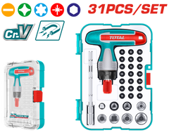 TOTAL 31 Pcs T-Handle Wrench Screwdriver Set (TACSD30316)