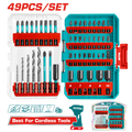 TOTAL 49 Pcs Impact Screwdriver Bits Set – Mixed Lengths, Nut Drivers & Drill Bits (TACSDL24906)